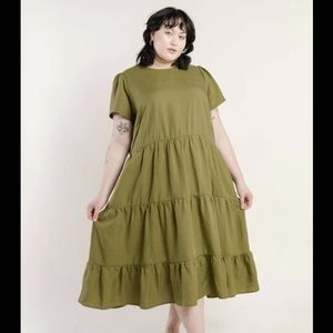 Tradlands Chalet Tiered Dress, Olive, medium